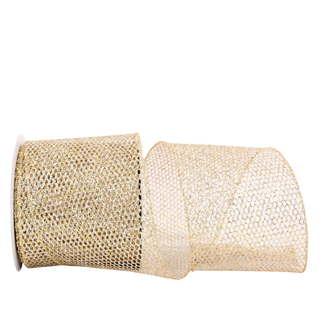 JAM Paper 4" x 10yd. Grand Net Glitter Wired Mesh Ribbon